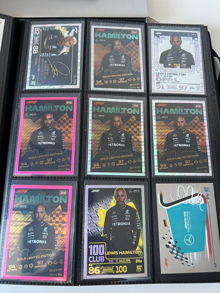Lewis hamilton kaarten + signature turbo attex, Ophalen of Verzenden, Zo goed als nieuw, Auto's