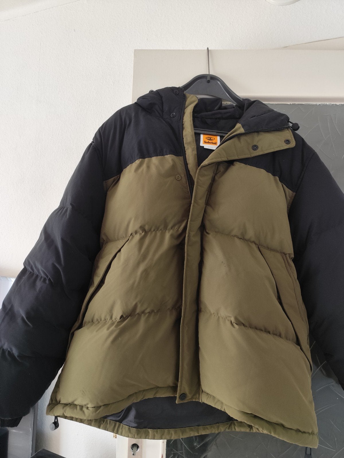 Timberland Puffer Jas - Zwart/Olijfgroen - Maat XL, Kleding | Heren, Ophalen of Verzenden