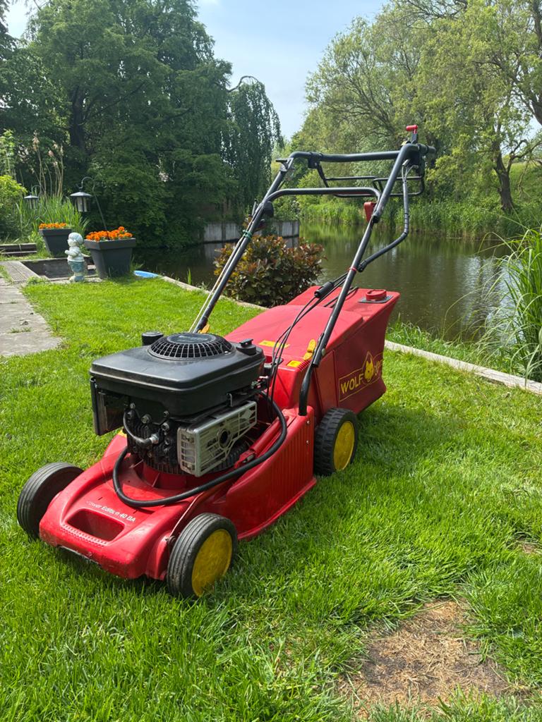 gereviseerd Wolf Garten grasmaaier 190cc Briggs & Stratton, Ophalen, Cirkelmaaier, Gebruikt, Benzine-grasmaaier