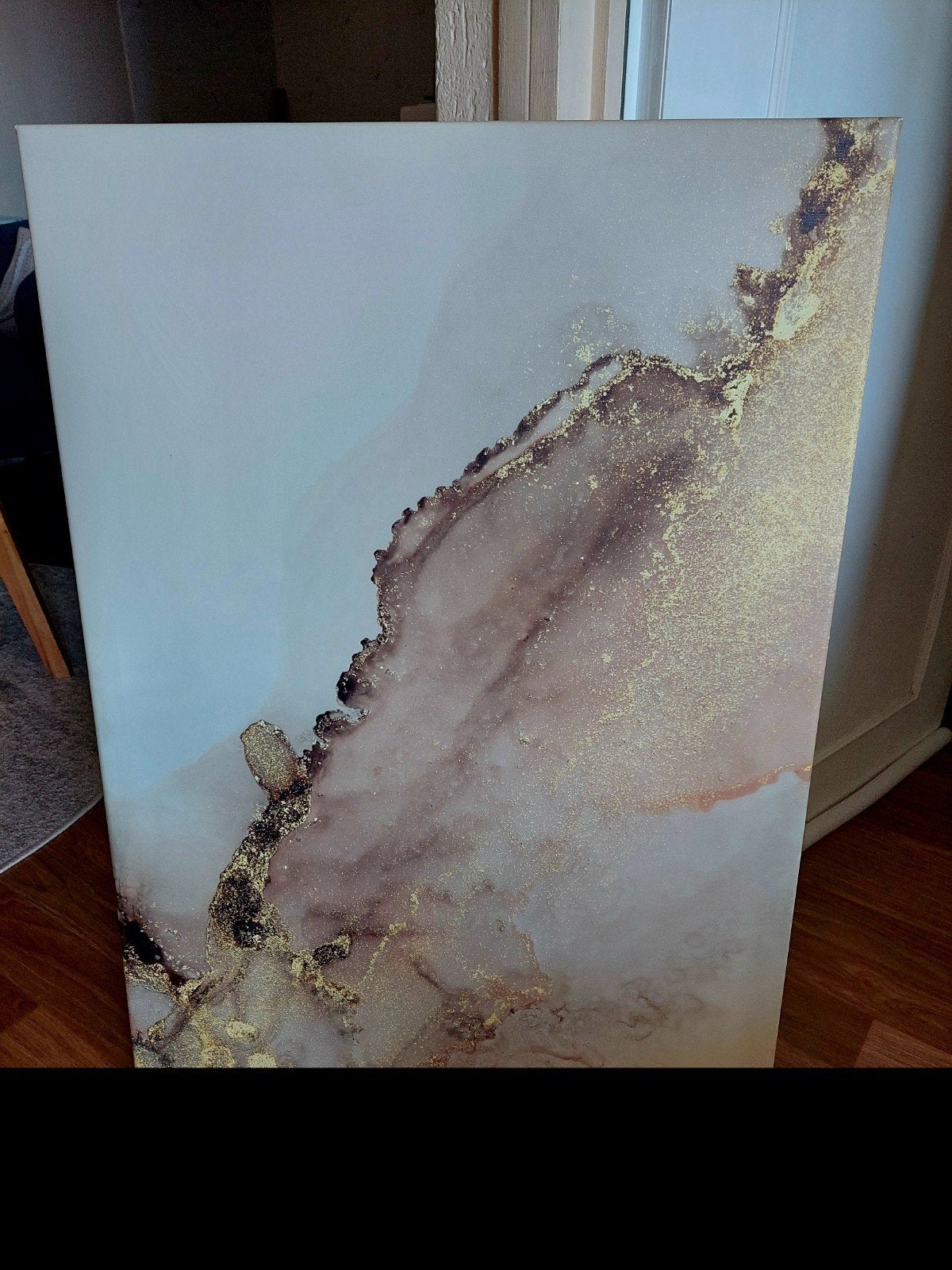 Abstract Canvas Schilderij Goud Marmer Look 60x90 cm, Ophalen