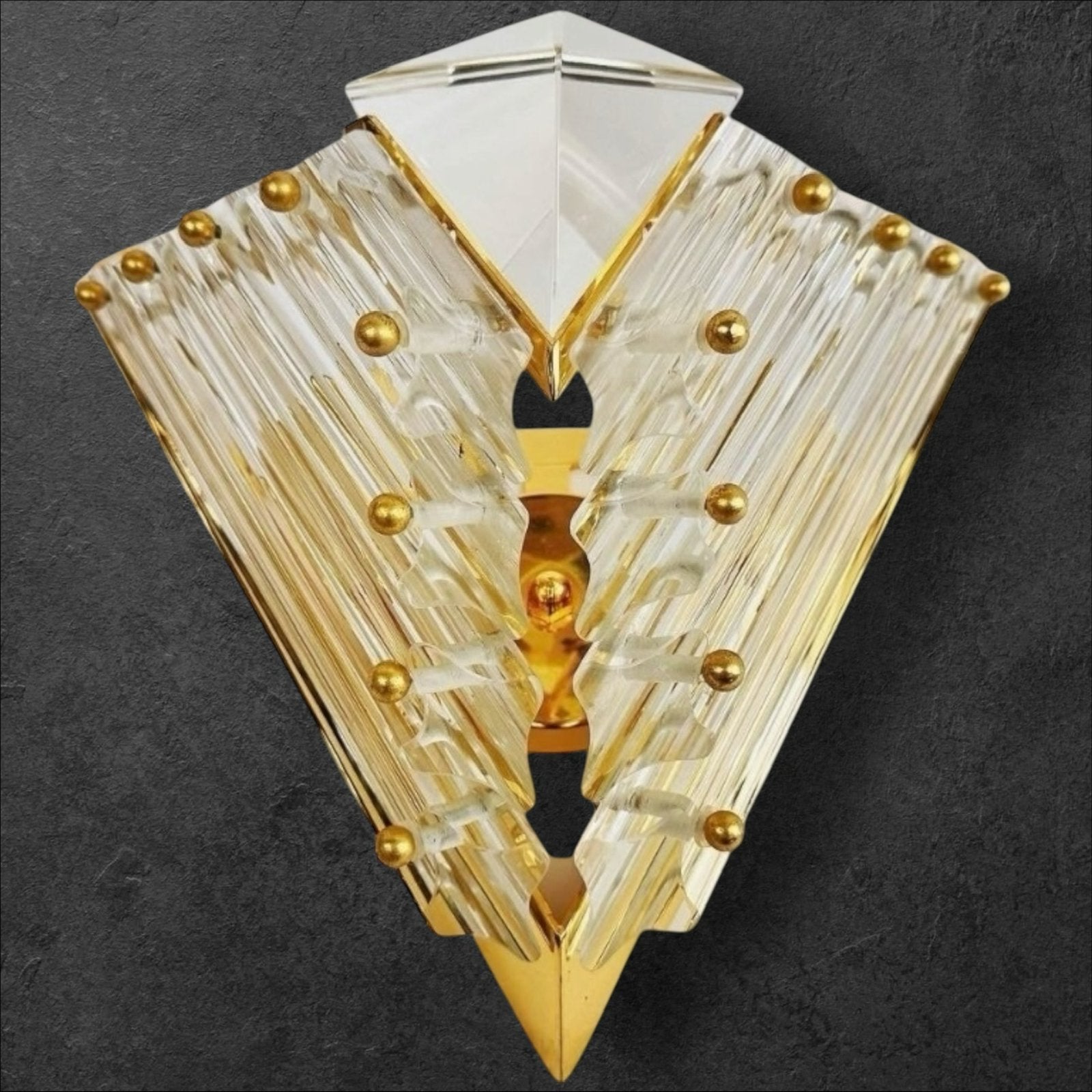 Vintage Novaresi Venini wandlamp, Ophalen of Verzenden, Zo goed als nieuw, Wandlamp, Goud