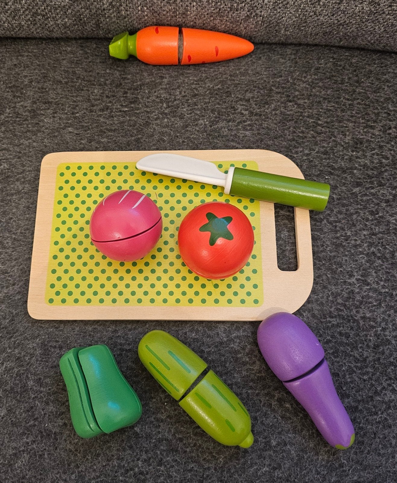 Houten snijset groenten en fruit, Ophalen of Verzenden, Gebruikt, Overige typen