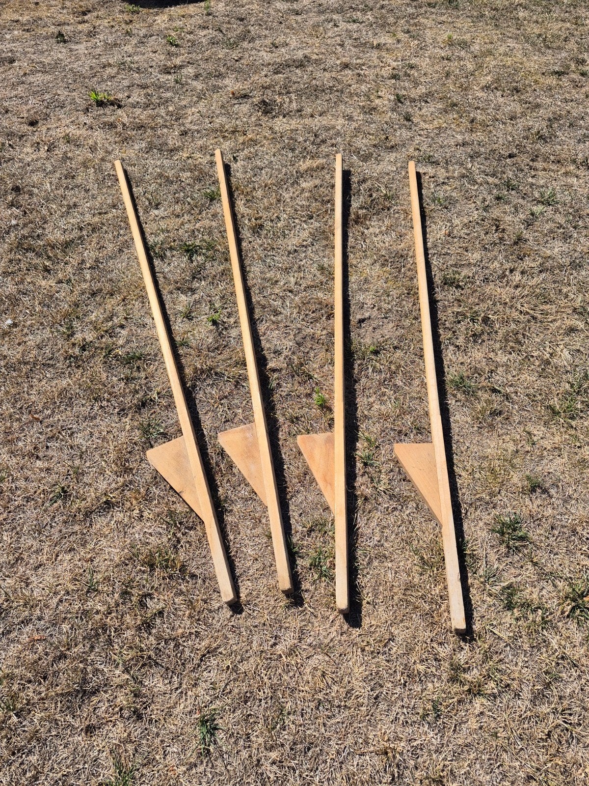 2 paar houten stelten, Ophalen, Gebruikt