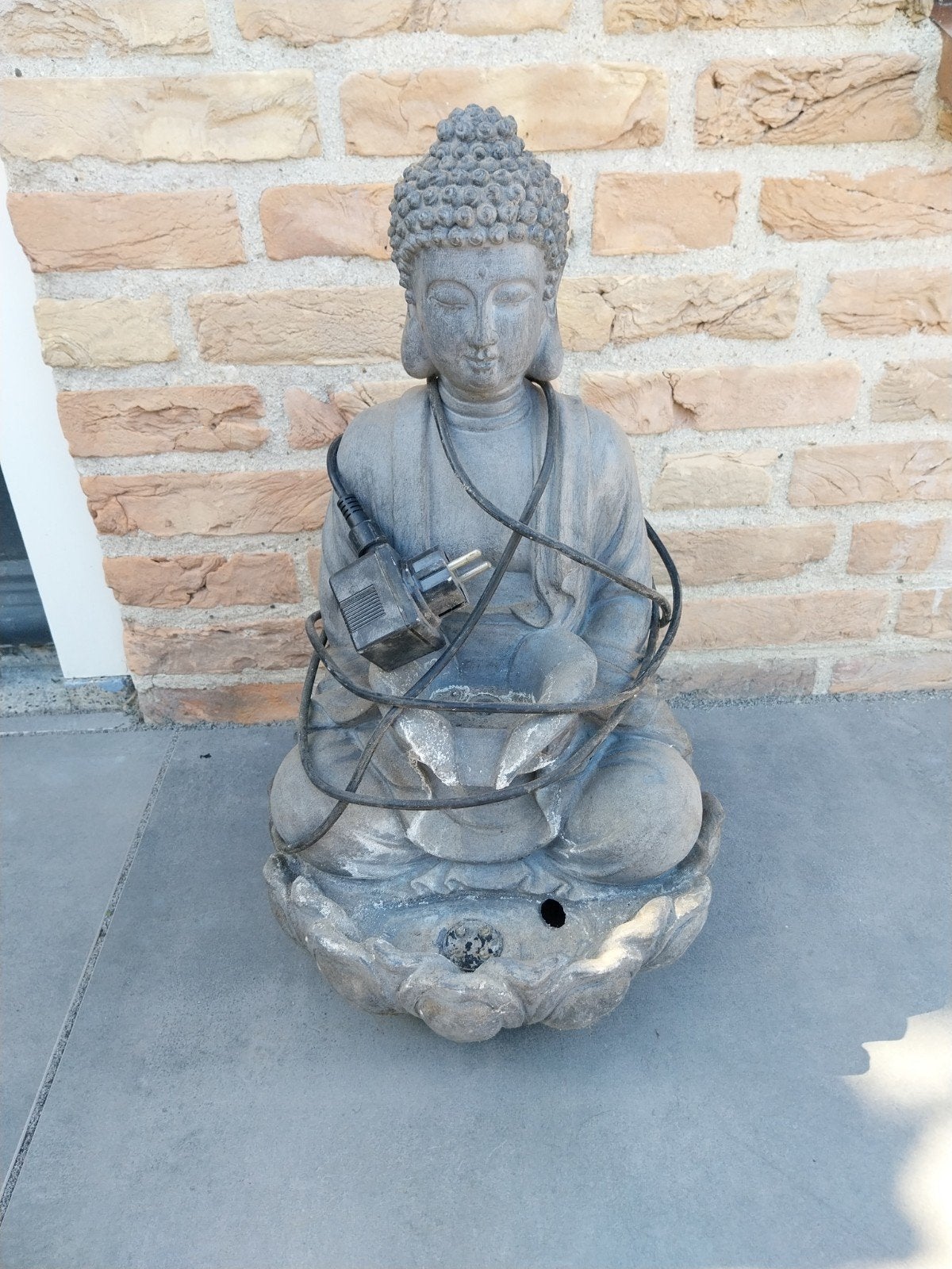 boedha waterornament met led verlichting, Ophalen, Gebruikt, Kunststof, Grijs