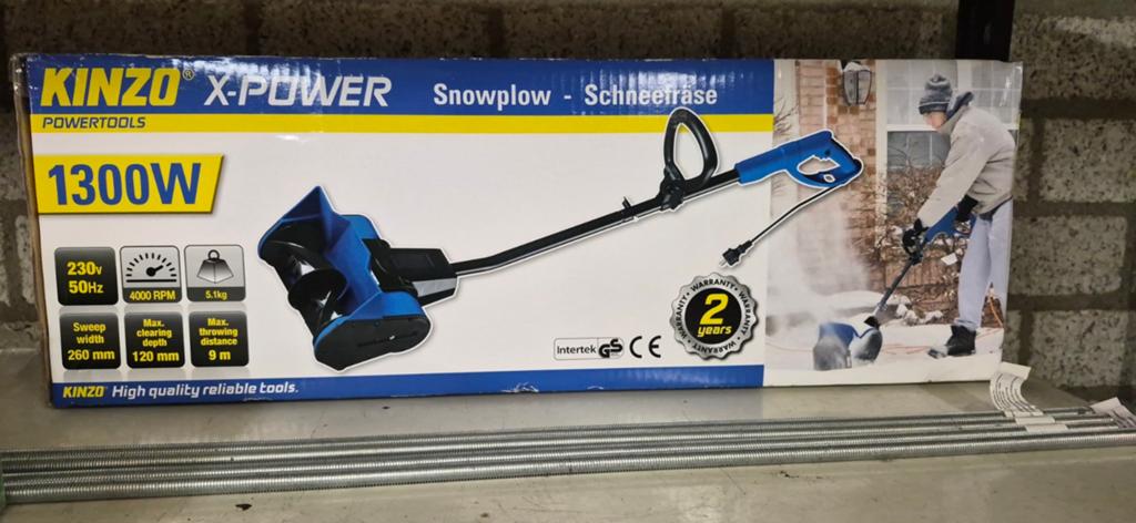 Kinzo X-Power 1300W Elektrische Sneeuwschuiver, Kinzo, Handgedragen, Nieuw, Ophalen of Verzenden
