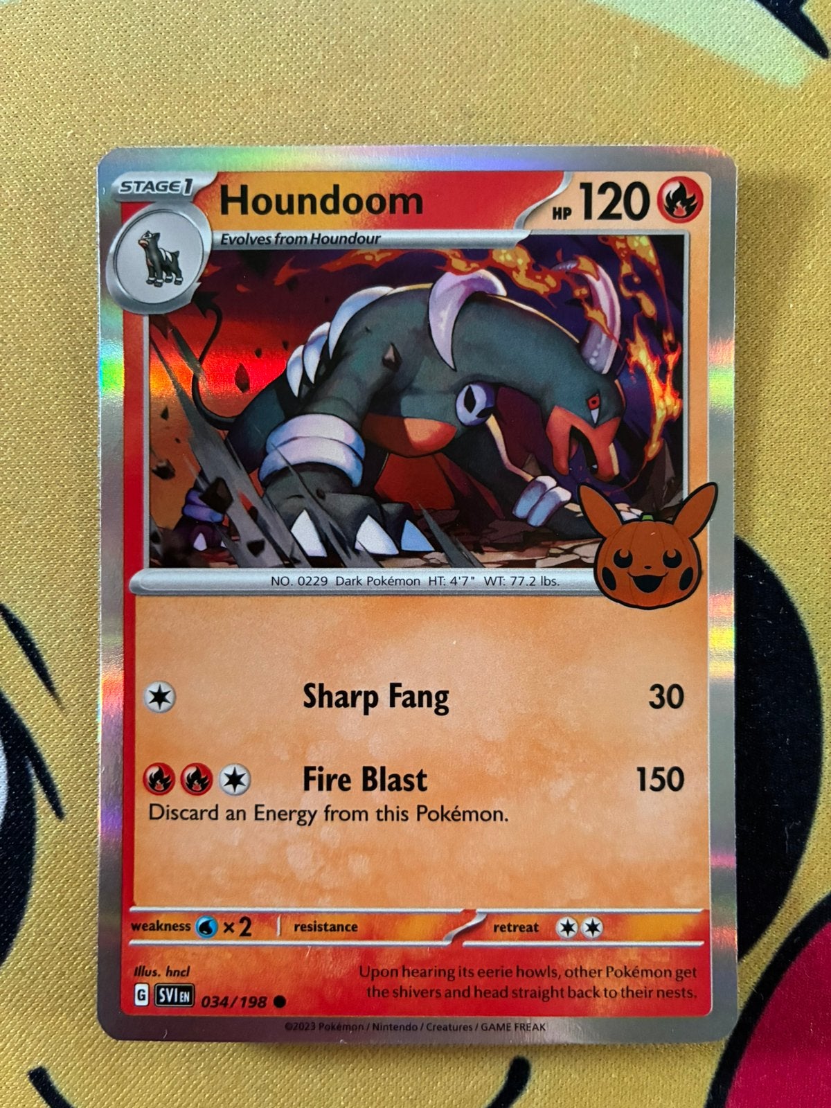 Houndoom 034/198 – Trick or Trade 2023 – Holo, Ophalen of Verzenden, Zo goed als nieuw