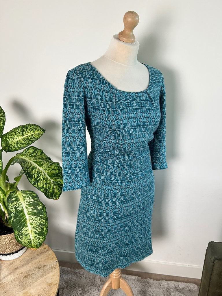 King Louie maat L blauwe mona dress 3533, Kleding | Dames, Blauw, Maat 42/44 (L), Ophalen of Verzenden, Zo goed als nieuw