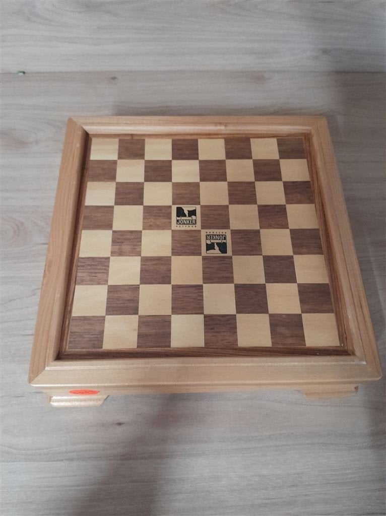Houten Spellen kist Schaak - s5042, Verzenden, Zo goed als nieuw