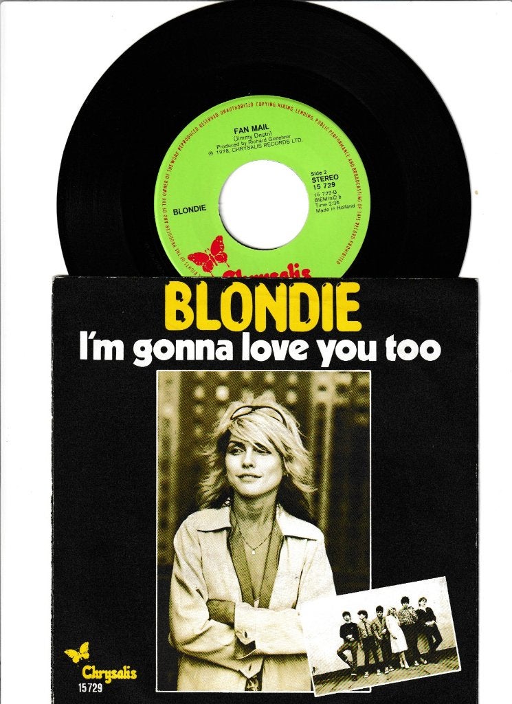 BLONDIE   -   I'M GONNA LOVE YOU TOO   ///   FAN MAIL  [7''], Fotohoes, 7 inch, Ophalen of Verzenden, Zo goed als nieuw