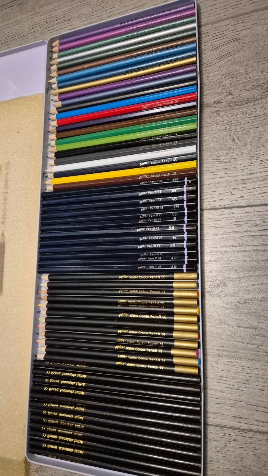Groot assortiment Artist potloden - 60 stuks, Verzenden, Zo goed als nieuw, Potlood of Stift