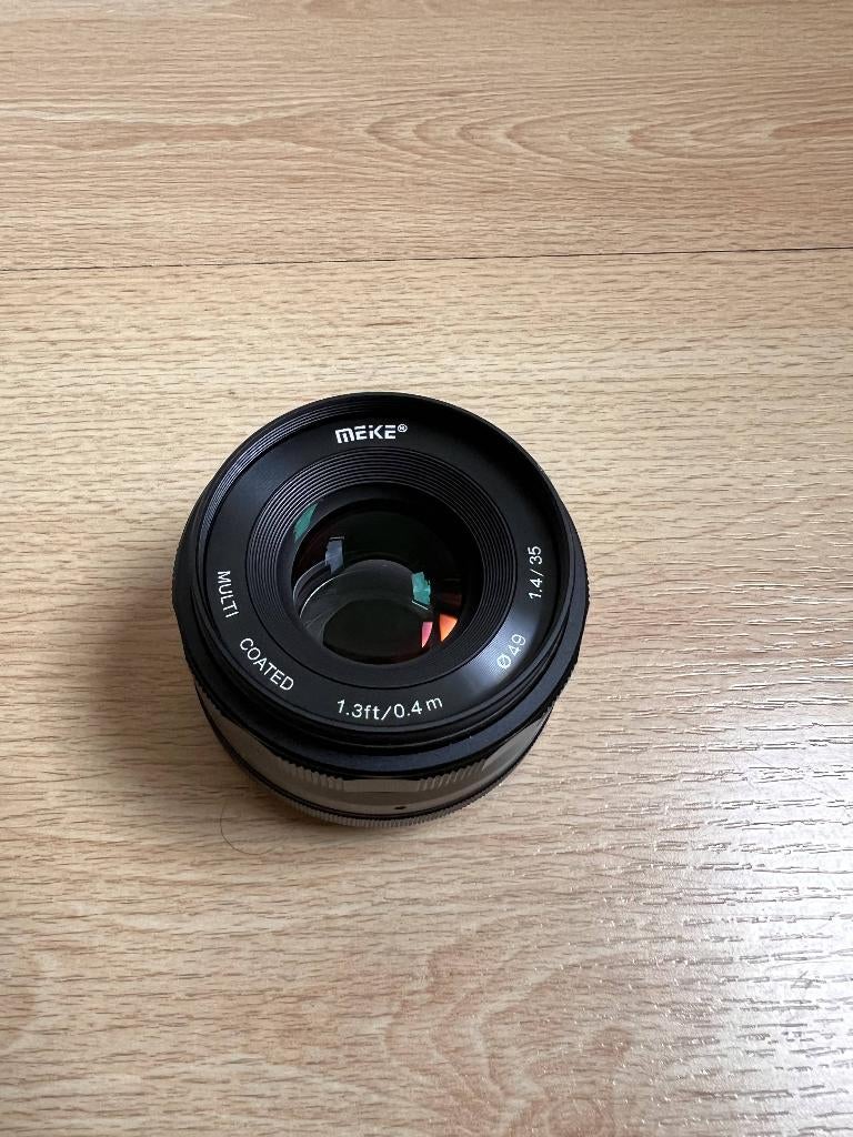Meike MK-35mm F/1.4 Sony E + Gratis Hoya ND Filter, Ophalen, Gebruikt, Standaardlens