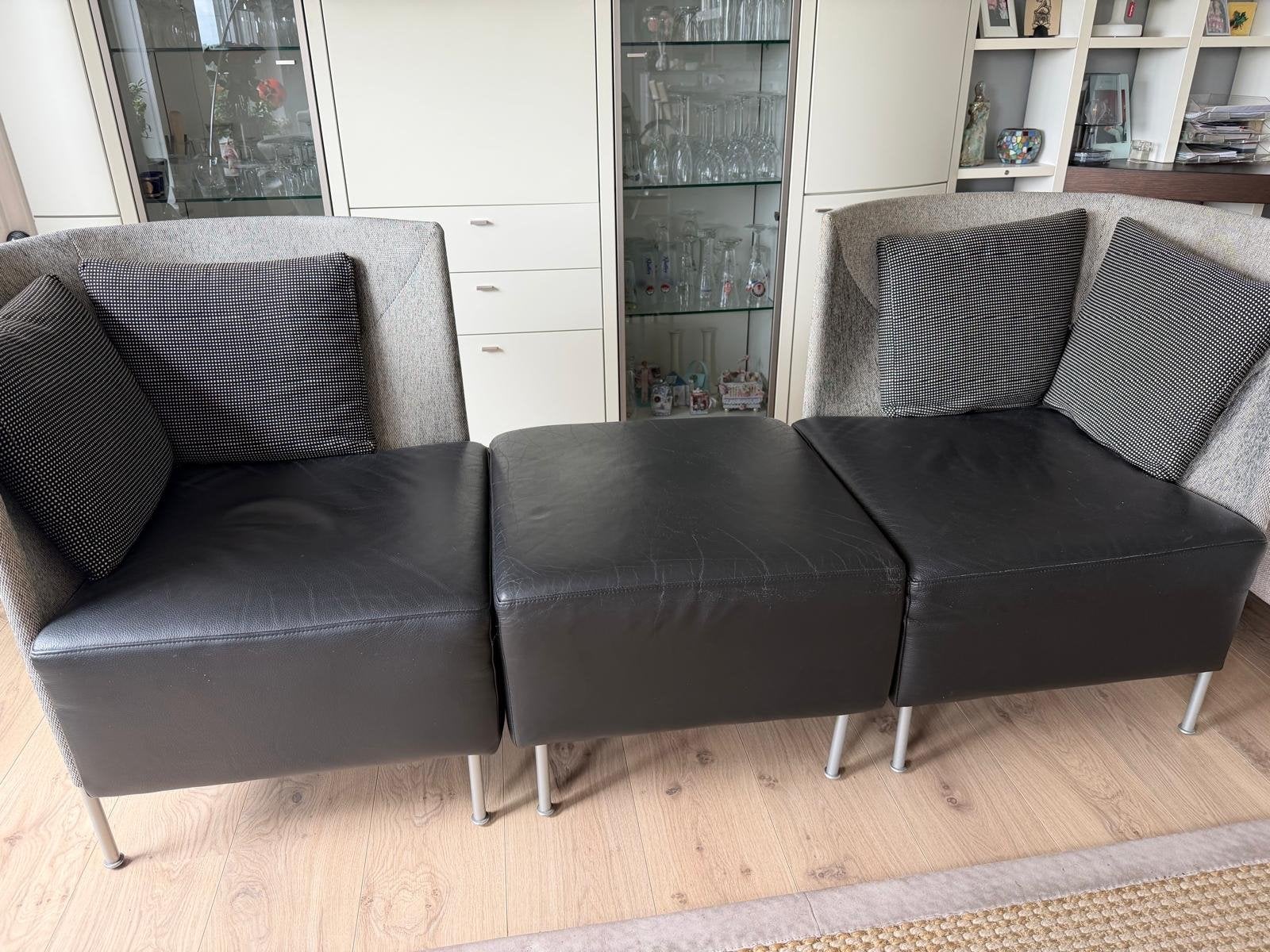 Montis bankje/zit elementen leer/stof -  Refurbished, Ophalen, Gebruikt, 150 tot 200 cm, Tweepersoons