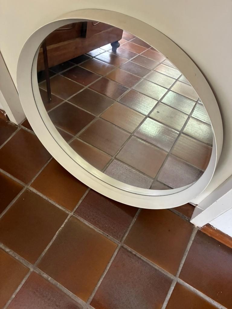 Retro ronde spiegel groot Space age, Huis en Inrichting, Woonaccessoires | Spiegels, Rond, Ophalen of Verzenden, Zo goed als nieuw