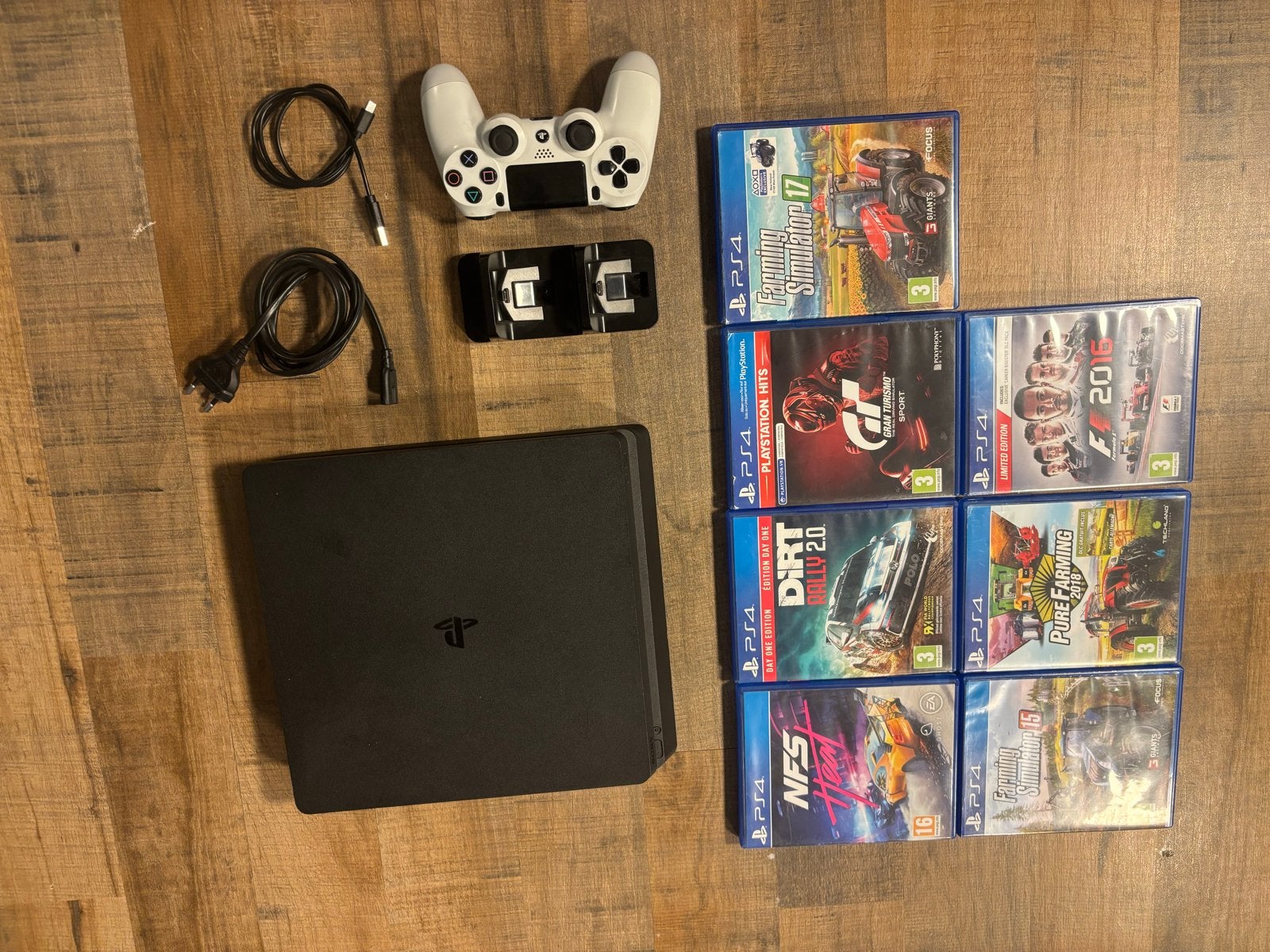 PlayStation 4 Slim 500GB met controller en 7 games, Ophalen, Met 1 controller, Slim, 500 GB
