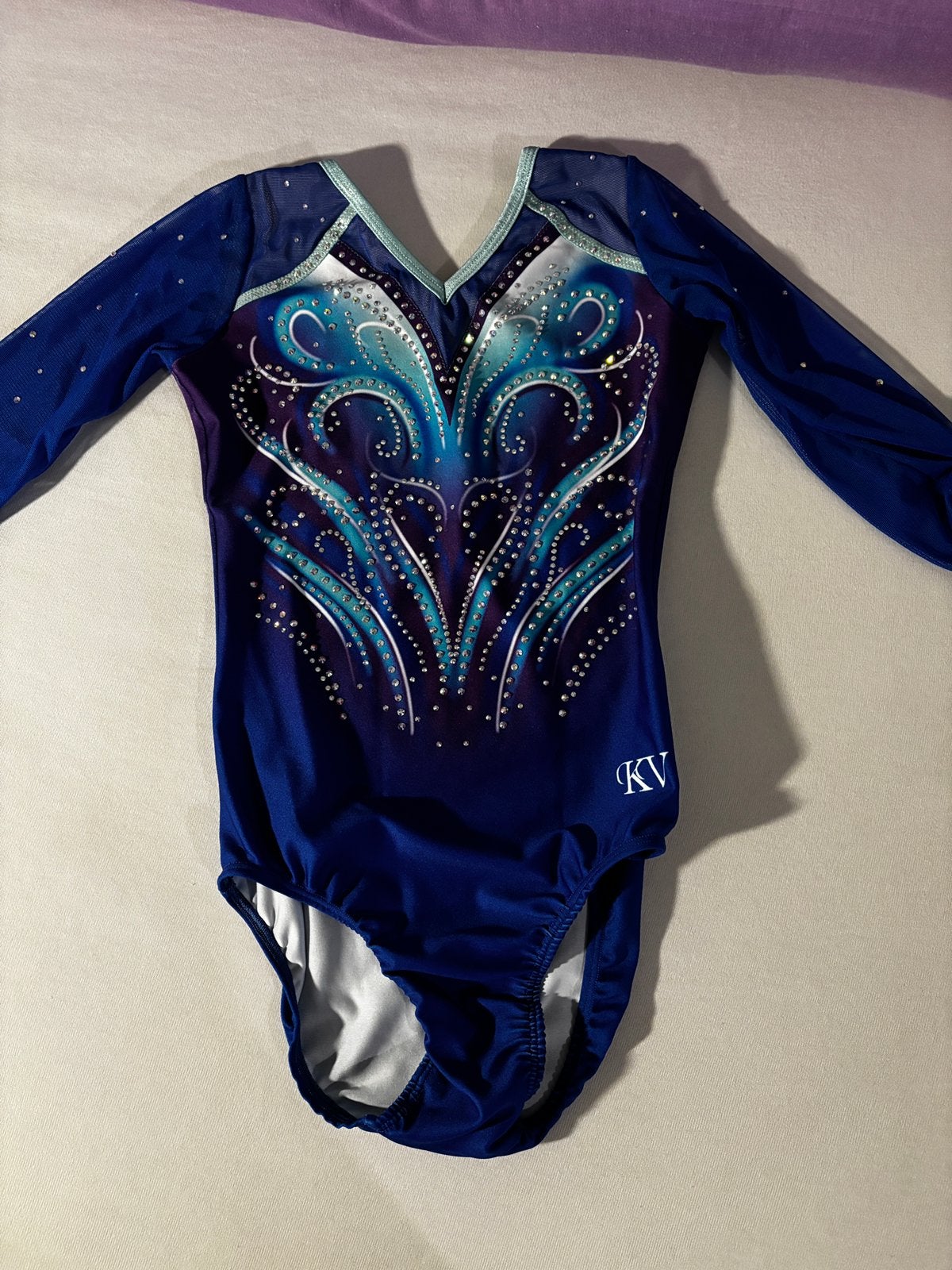 KV Leotards turnpakje maat CL, Blauw, Overige typen, Ophalen of Verzenden, Zo goed als nieuw