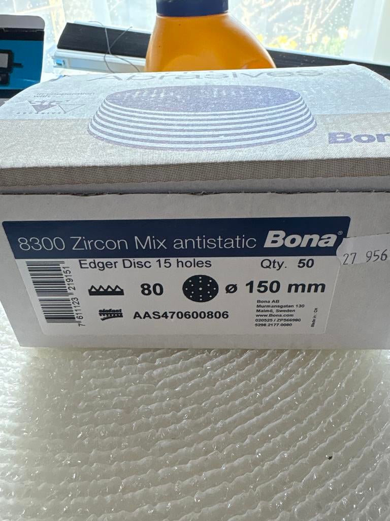 Bona 8300 Zircon Mix antistatic schuurschijven P80, Doe-het-zelf en Verbouw, Gereedschap | Schuurmachines, Ophalen of Verzenden