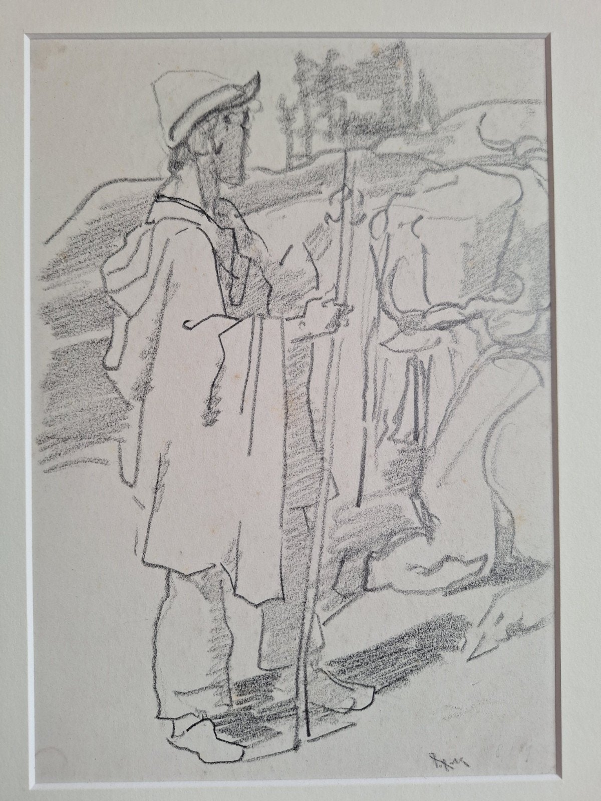 Willem van Konijnenburg - Herder in glooiend landschap, Antiek en Kunst, Kunst | Tekeningen en Foto's, Ophalen