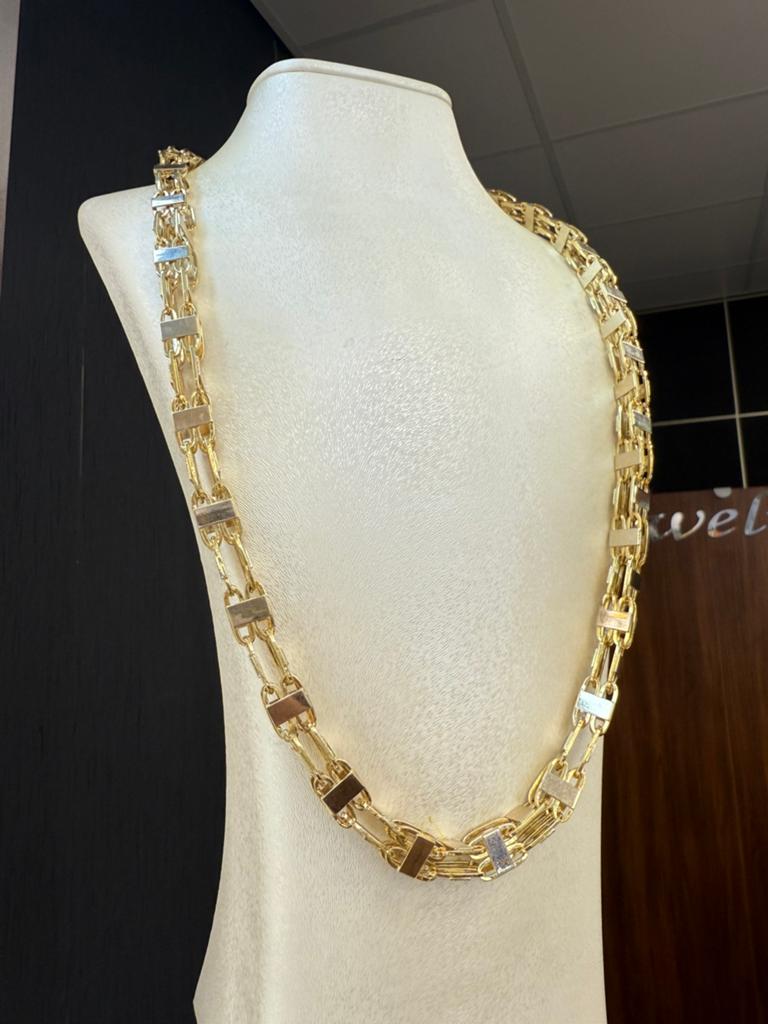 Prachtige 18k Gouden Magnum Ketting Italy Design 105 gram, Sieraden, Tassen en Uiterlijk, Kettingen, Zo goed als nieuw, Goud, Goud