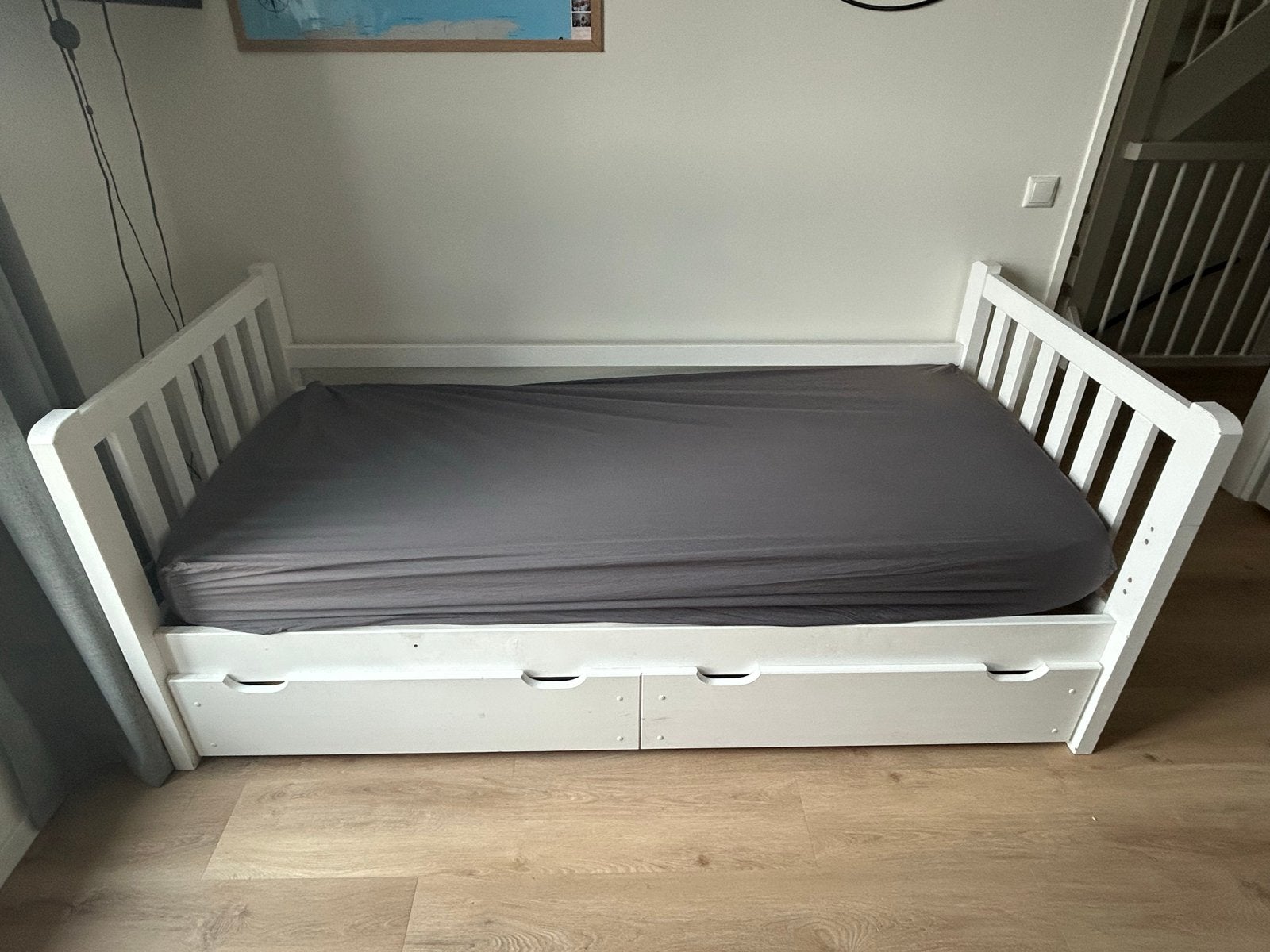 Eenpersoonsbed met lades, Ophalen, Gebruikt, 90 cm, Eenpersoons