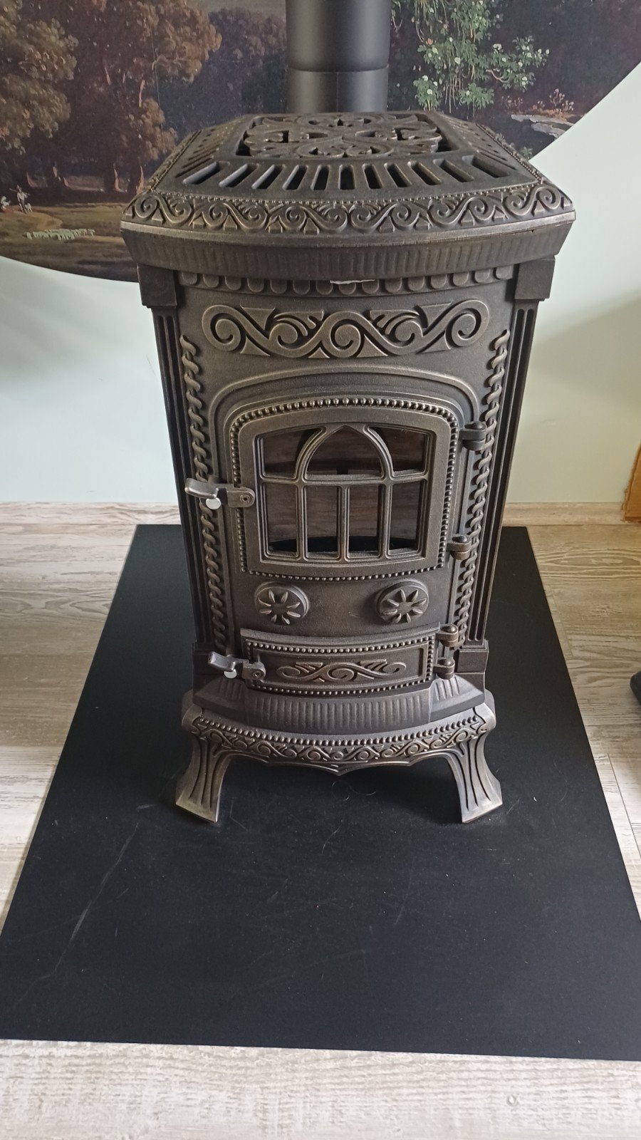 Nordflam Plato Patina Gietijzeren Houtkachel 6 kW, Ophalen of Verzenden, Hout, Houtkachel