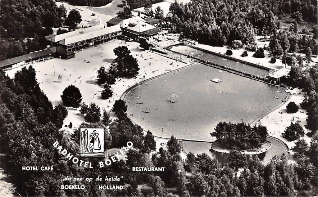 Boekelo Badhotel Café Rest. de zee op de heide KLM No. 29577, Verzenden, 1940 tot 1960, Gelopen, Overijssel