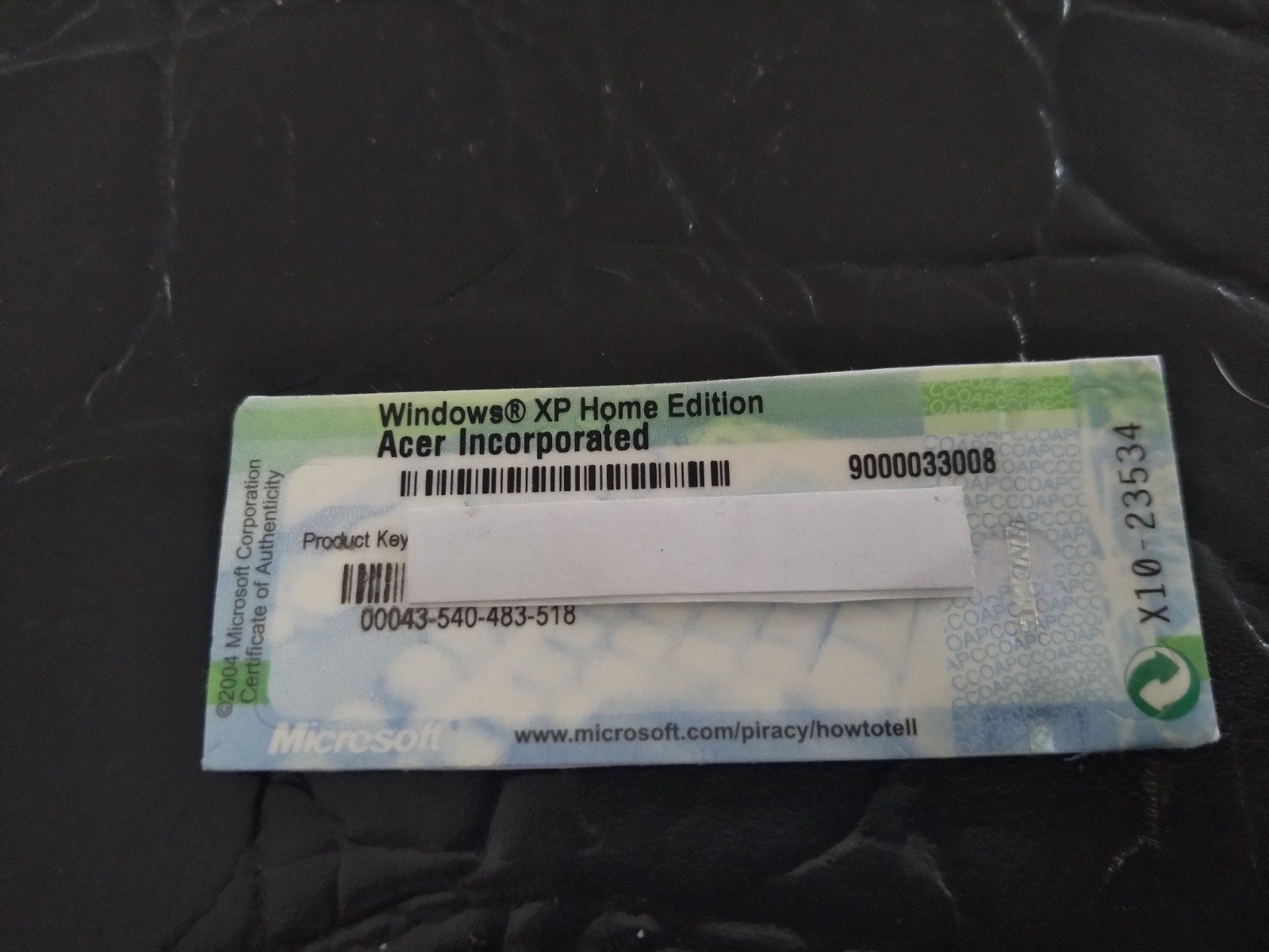 Windows XP Home Edition Product Key (Acer Incorporated), Ophalen of Verzenden