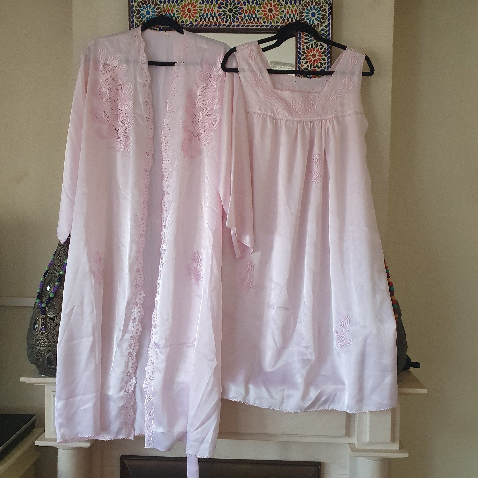 Nacht set japon en Duster satijn maat L nieuw, Ophalen of Verzenden, Nieuw
