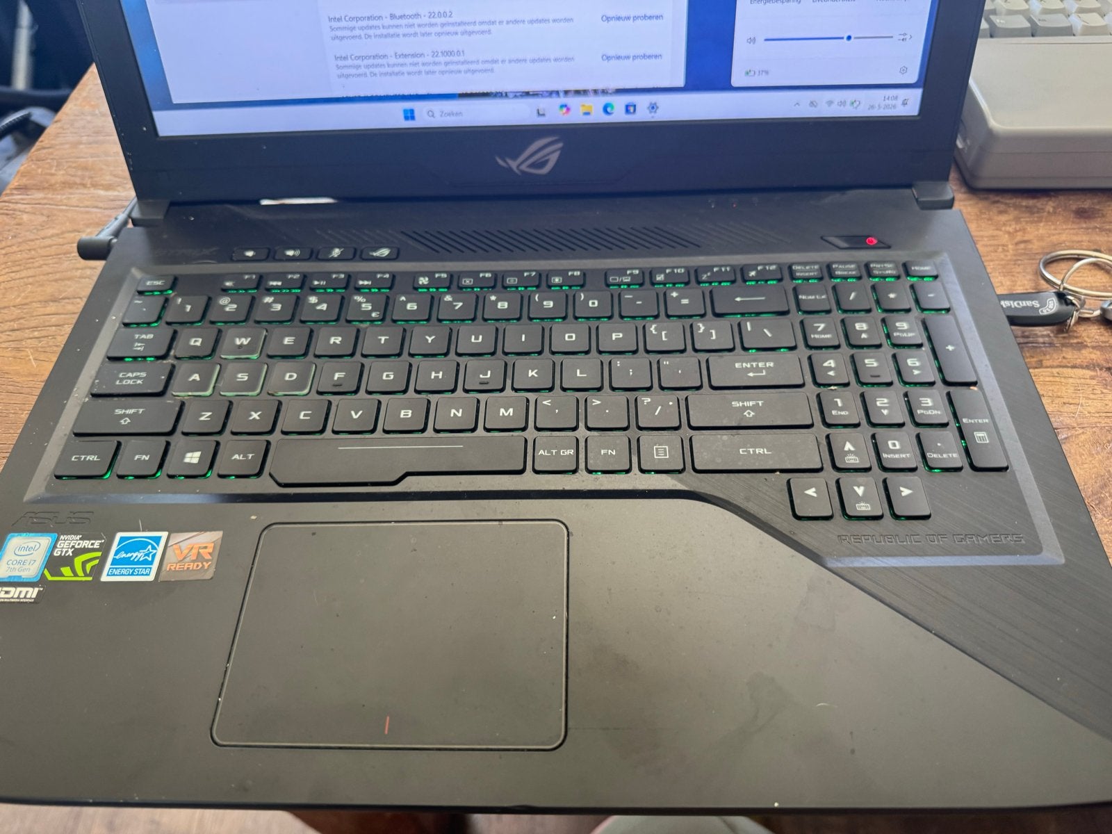 ASUS GL503VM Gaming Laptop - i7-7700HQ, 16GB RAM, GTX 1060, Gebruikt, 2 tot 3 Ghz, Ophalen of Verzenden, Gaming