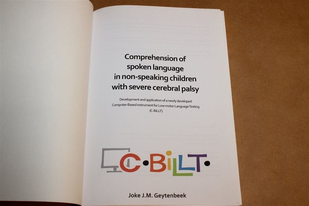 Taalbegrip bij Cerebrale Parese — C-BiLLT Onderzoek [EN], Ophalen of Verzenden, Alpha, Zo goed als nieuw, HBO