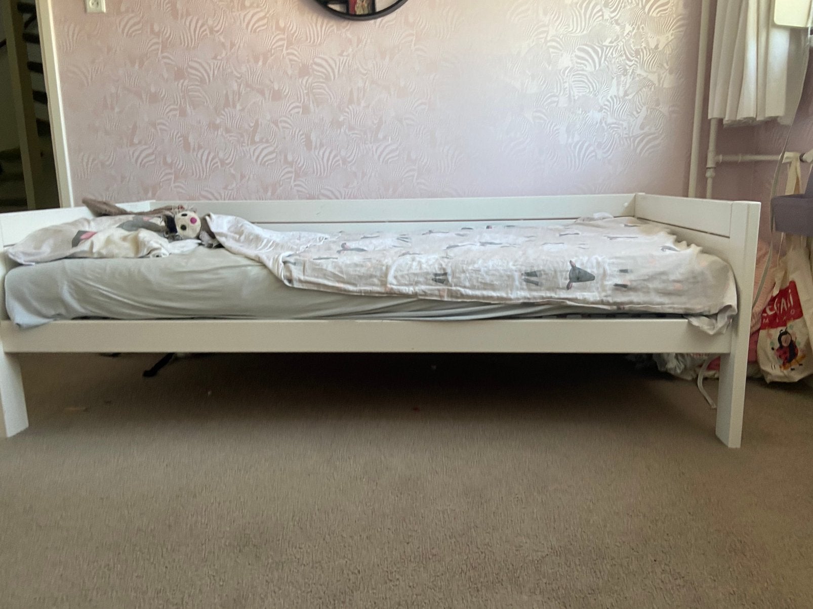 Lifetime bed met lattenbodem en onderhoudsset, 85 tot 100 cm, Gebruikt, 180 cm of meer, Ophalen