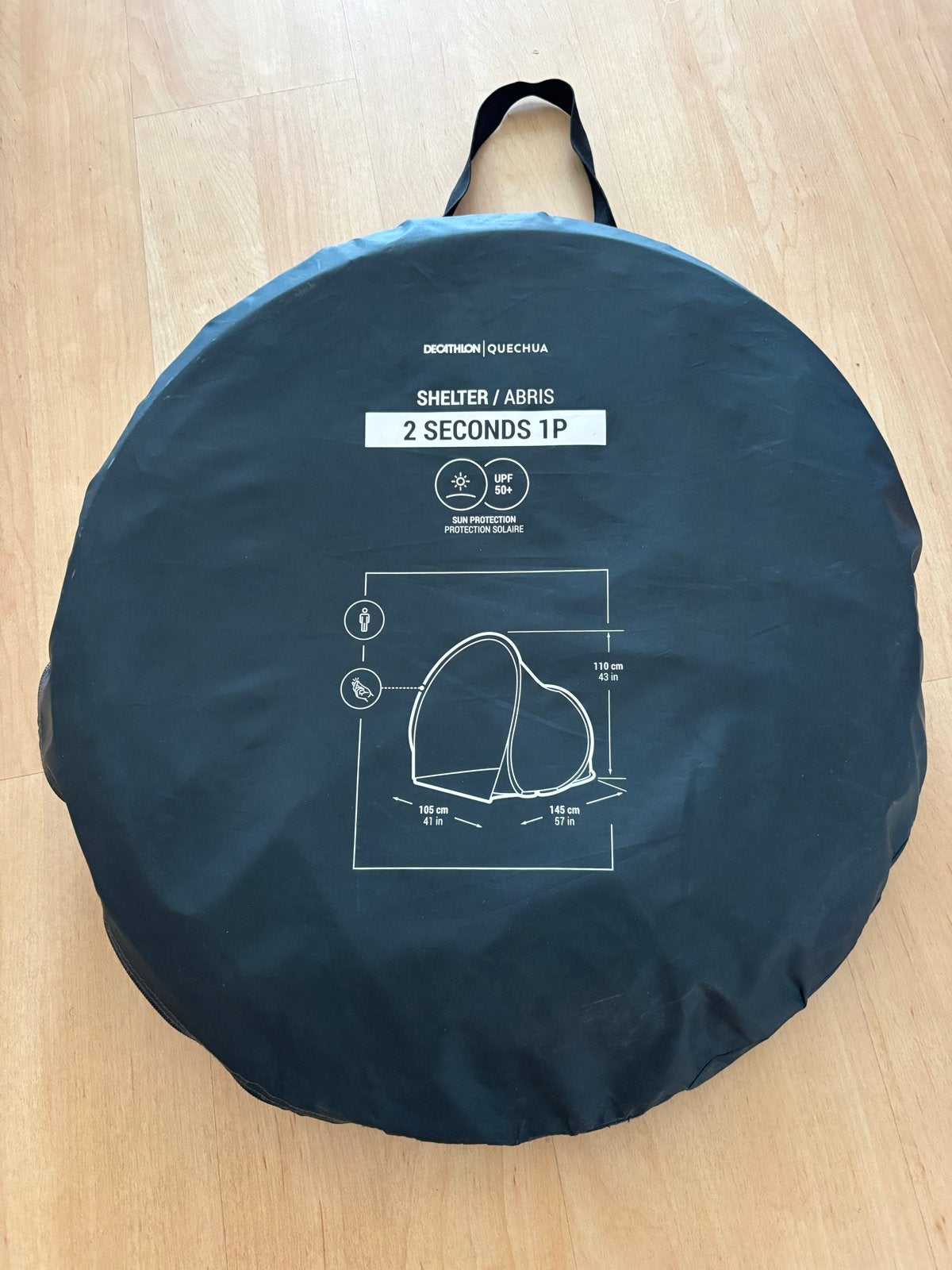 Decathlon Quechua 2 Seconds 1P Shelter/Abri - Zo goed als ni, Caravans en Kamperen, Tenten, Ophalen of Verzenden, Zo goed als nieuw