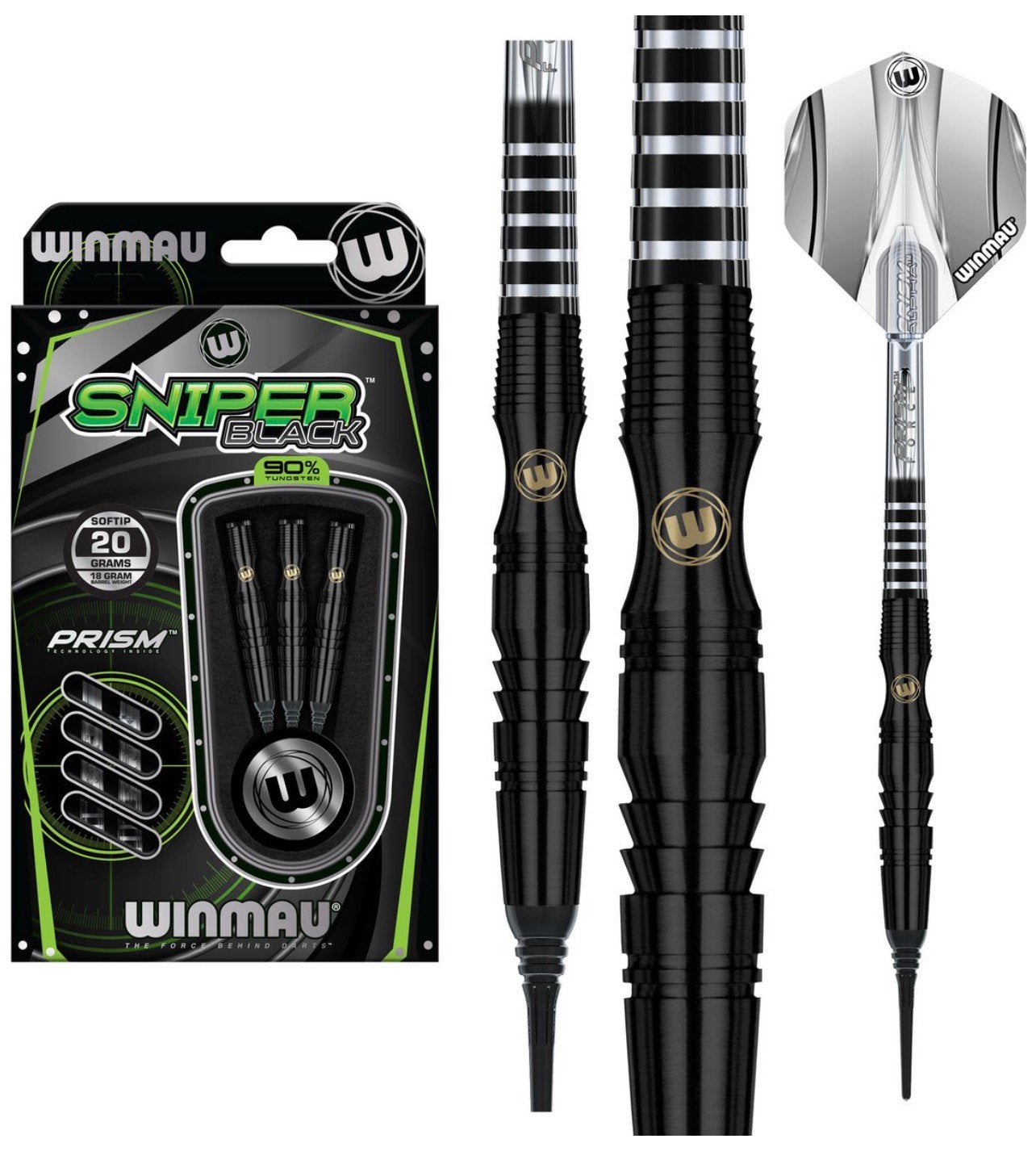 Winmau Sniper Black 90% - Soft Tip Darts 20 gram, Ophalen of Verzenden, Nieuw, Pijlen, Soft tip