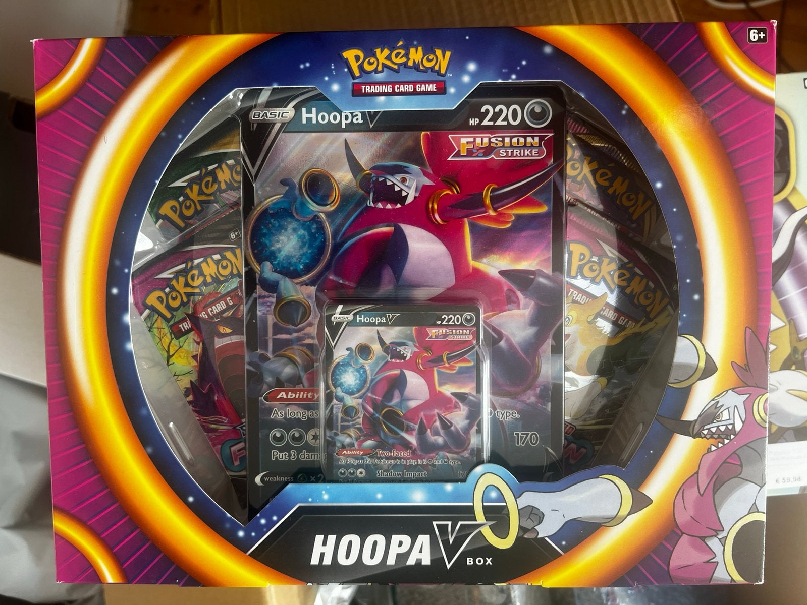 Sealed pokemon TCG Hoopa V Box met evolving skies, Ophalen of Verzenden, Zo goed als nieuw, Boosterbox