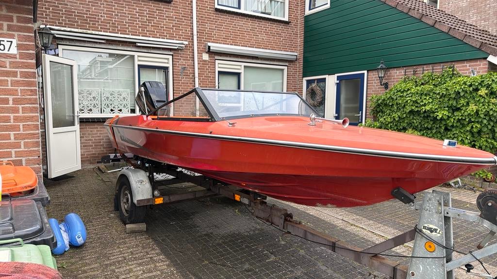 Mooie fletcherSpeedboot met een 90pk 2t incl kanteltrailer, Watersport en Boten, Ophalen, Gebruikt, 70 tot 120 pk, 3 tot 6 meter