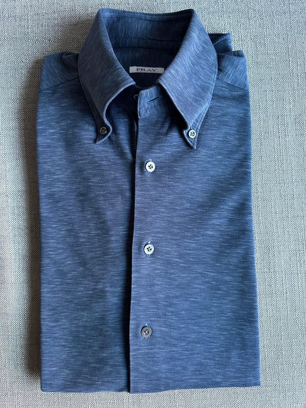 Fray shirt katoen mt 38. Blauw. Ogér, Verzenden, Zo goed als nieuw, Blauw, Halswijdte 38 (S) of kleiner