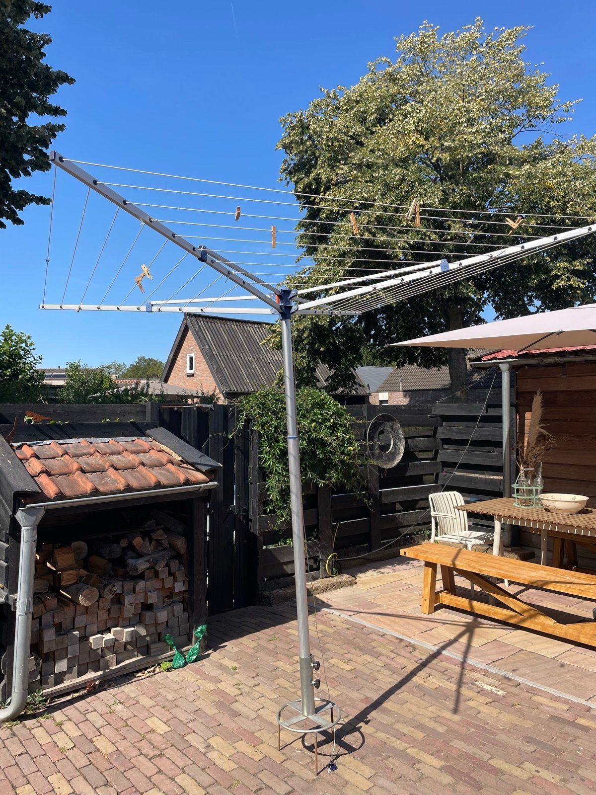 Stevige droogmolen met grondanker, Tuin en Terras, Droogmolens en Wasrekken, Ophalen, Gebruikt, Droogmolen