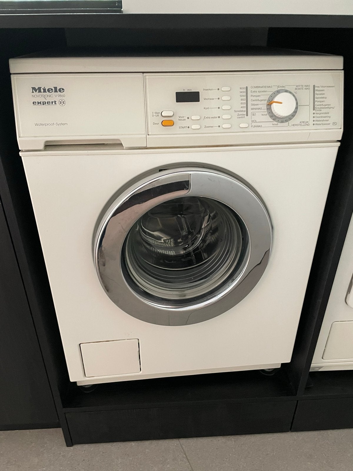 Miele wasmachine W986 en condensdroger T273C - Goed werkend, Ophalen, 1200 tot 1600 toeren, Gebruikt, 4 tot 6 kg