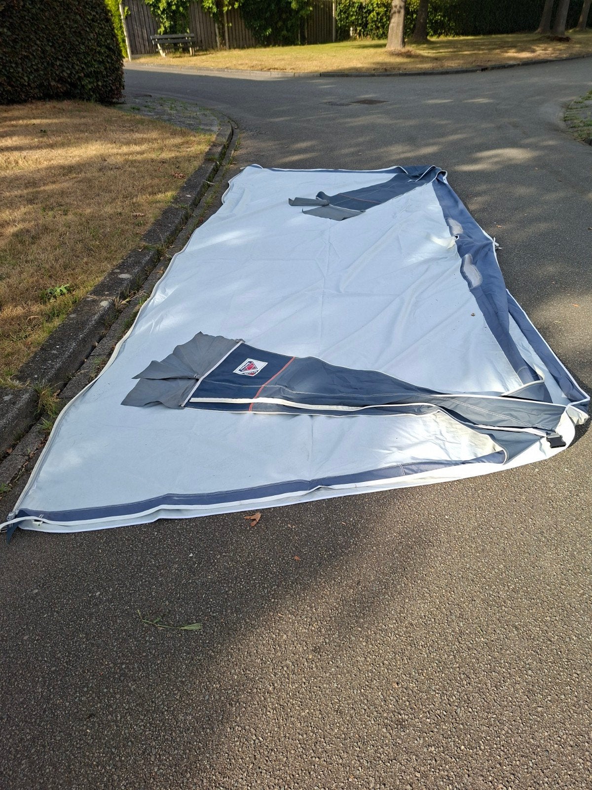 Voortent, Dorema, Napoli, blauw/ grijs, 925 - 950 cm, Caravans en Kamperen, Ophalen, Gebruikt, Dorema