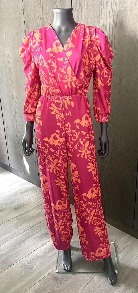SAZALAXA - fuchsia jumpsuit - 36/38 (S/M), Kleding | Dames, Jumpsuits, Verzenden, Zo goed als nieuw, Sazalaxa, Roze