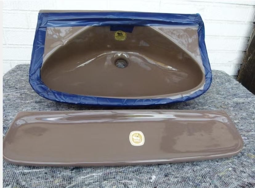 vintage wastafel lavabo70er j. nieuwe oude stock, Doe-het-zelf en Verbouw, Sanitair, Ophalen, Zo goed als nieuw, Steen, Wastafel