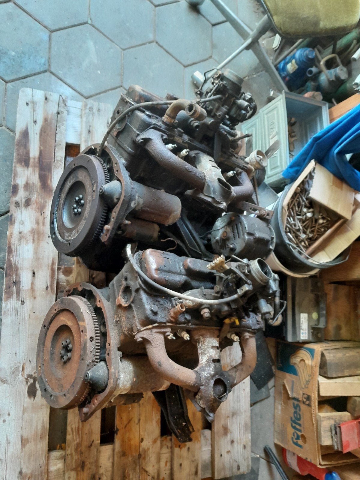 1.2 cc.C Kadett motoren voor onderdelen of revisie en bakke., Ophalen, Gebruikt, Opel