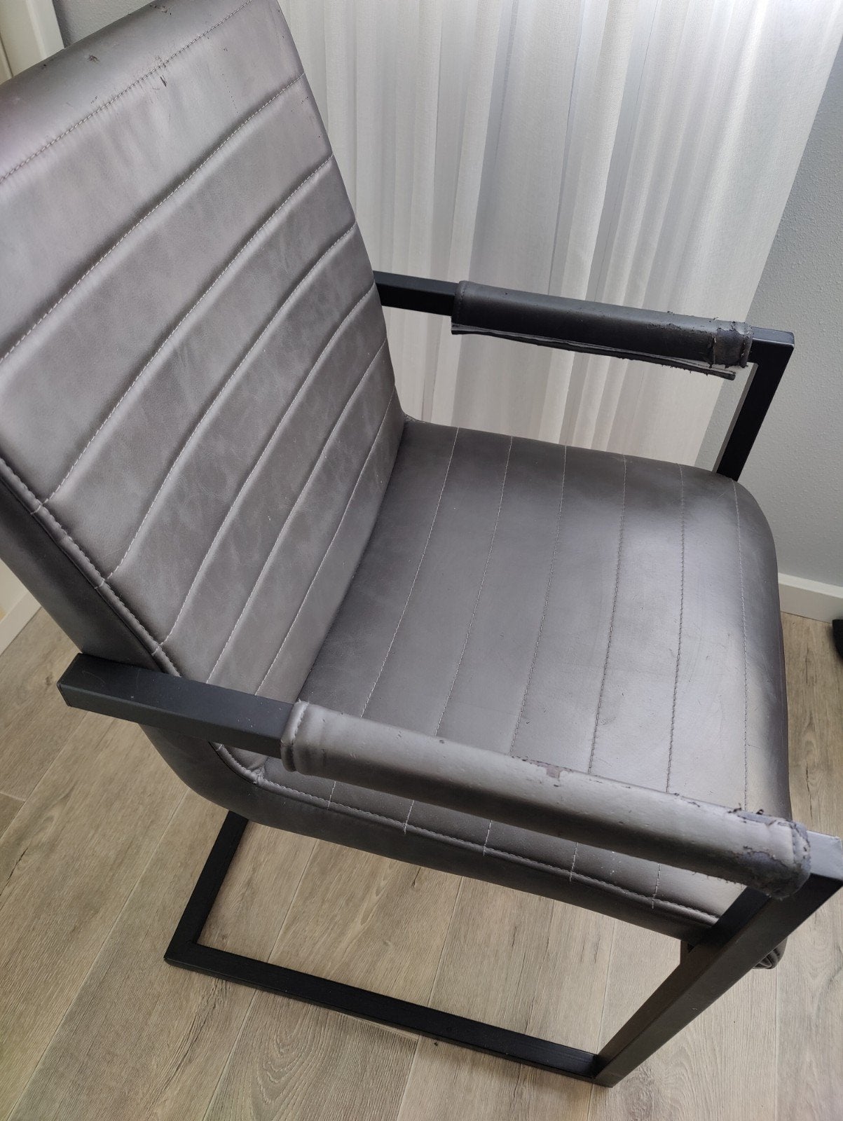 4 eetkamerstoelen antraciet gebruikt, Ophalen, Gebruikt, Grijs, Vier