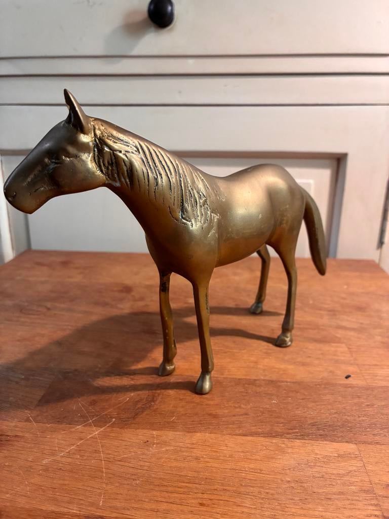 Vintage Messing Paard - Decoratief Beeld, Antiek en Kunst, Ophalen of Verzenden, Koper