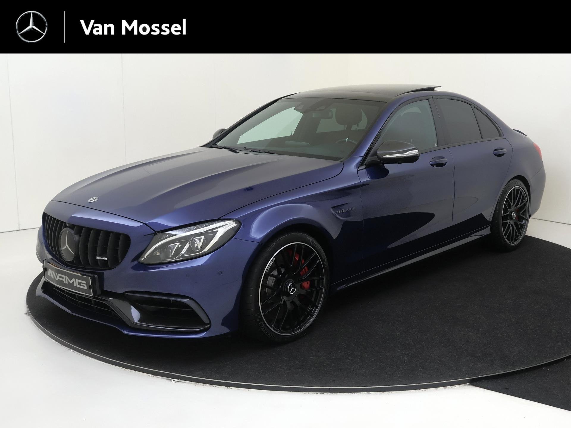 Mercedes-Benz C-klasse AMG 63 S Panoramadak / Memory Seats /, Automaat, Achterwielaandrijving, Gebruikt, Blauw