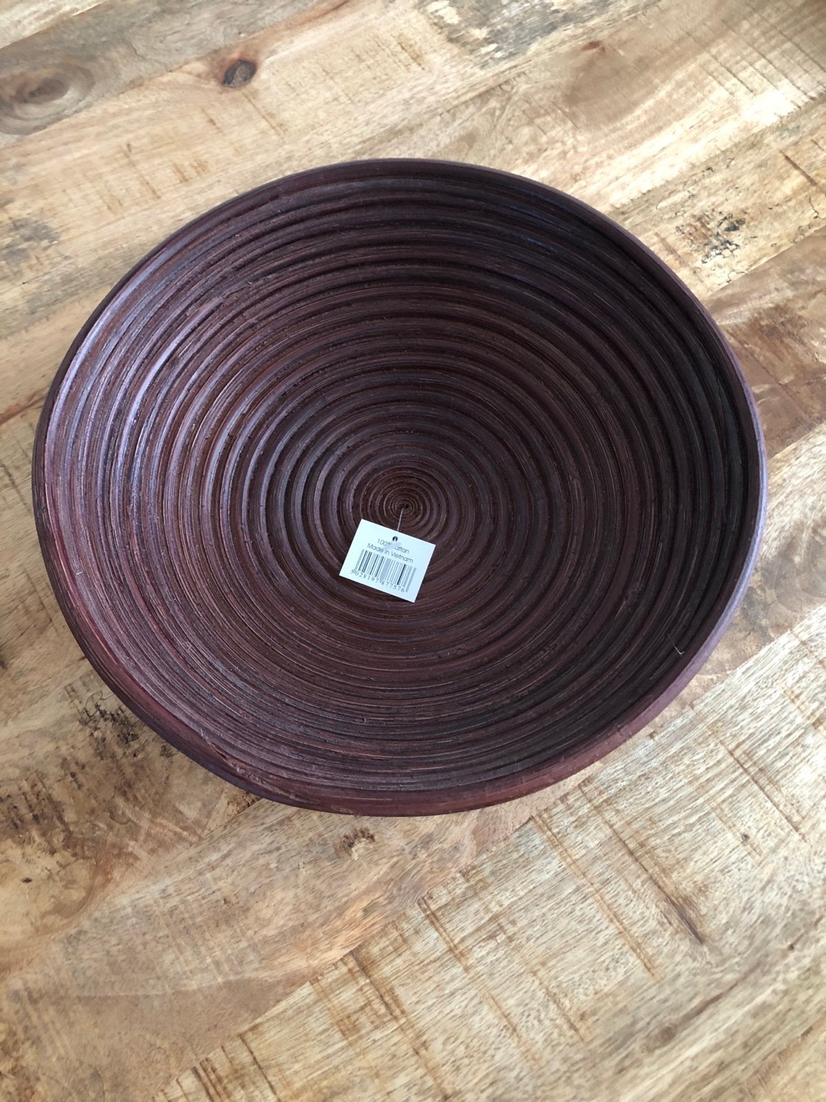 Nieuwe Rotan Schaal Rond - 32 cm, Huis en Inrichting, Gevlochten, Schaal, Rond, Nieuw