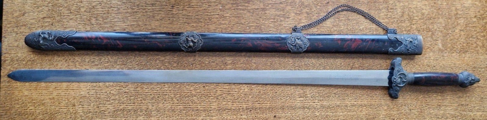 Decoratief Tai-Chi oefenzwaard met schede en ketting, Ophalen of Verzenden