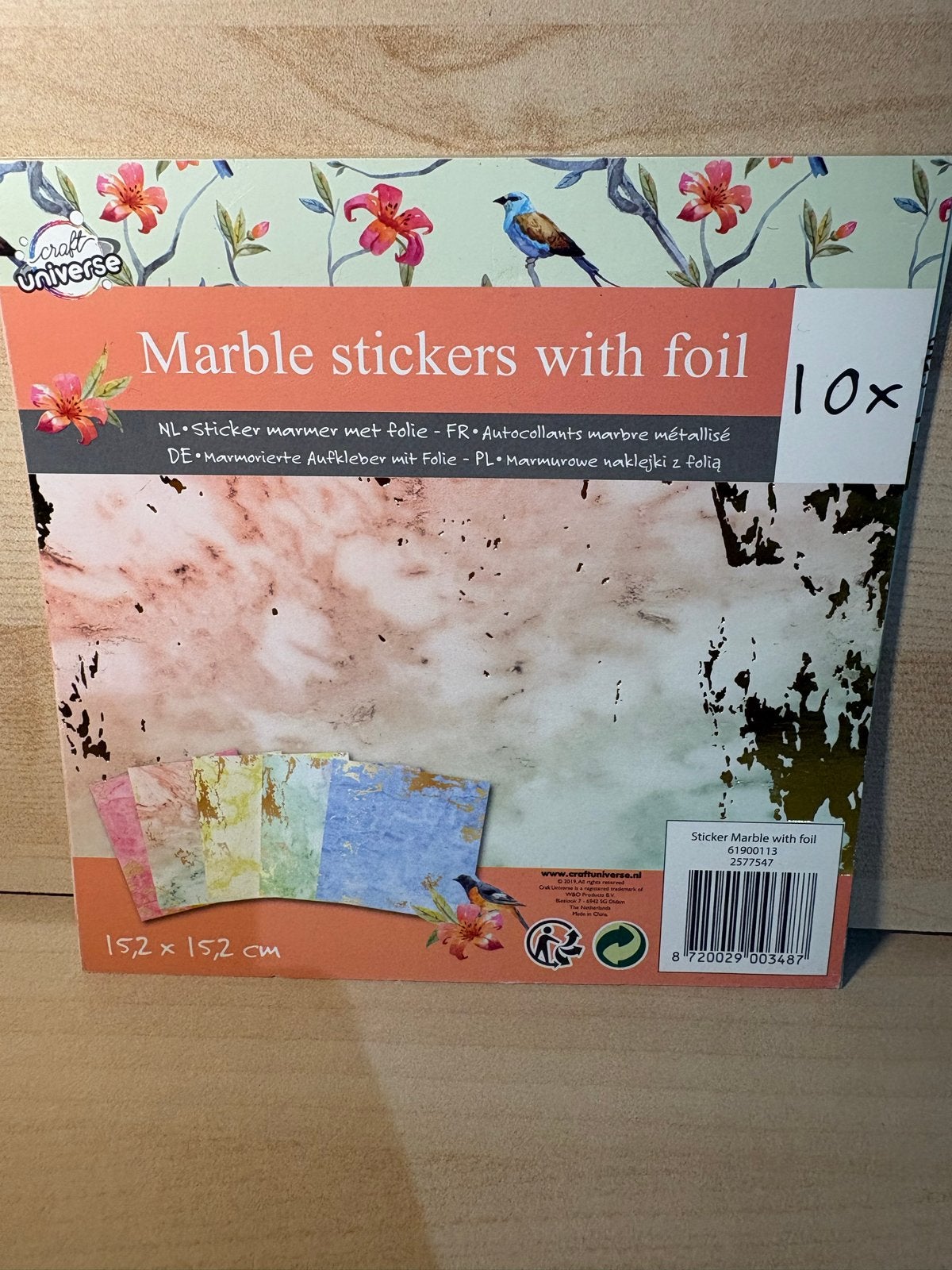 Craft Universe Marmer Stickers met Folie (10 vel), Zelfklevend, Nieuw, Meerkleurig, Ophalen of Verzenden
