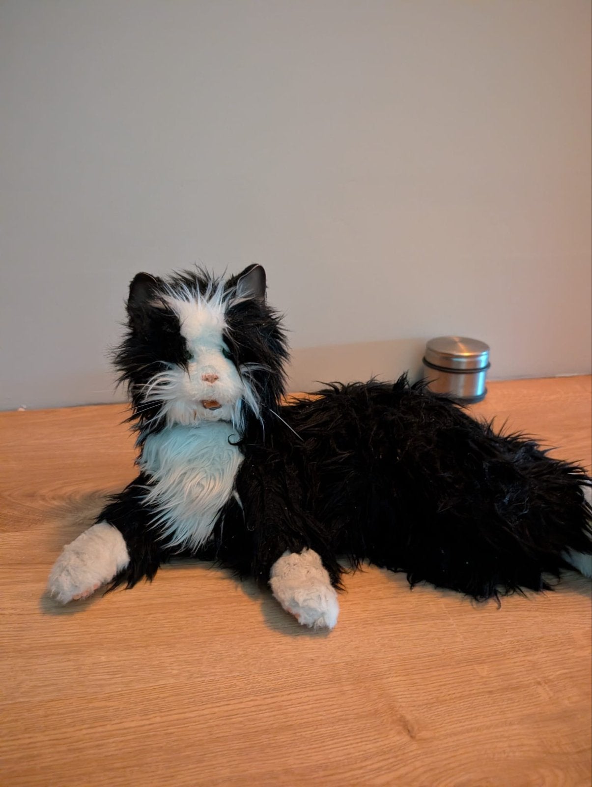 Interactieve robotkat – miauwt, spint en geeft kopjes, Kinderen en Baby's, Speelgoed | Knuffels en Pluche, Ophalen, Zwart, Zo goed als nieuw