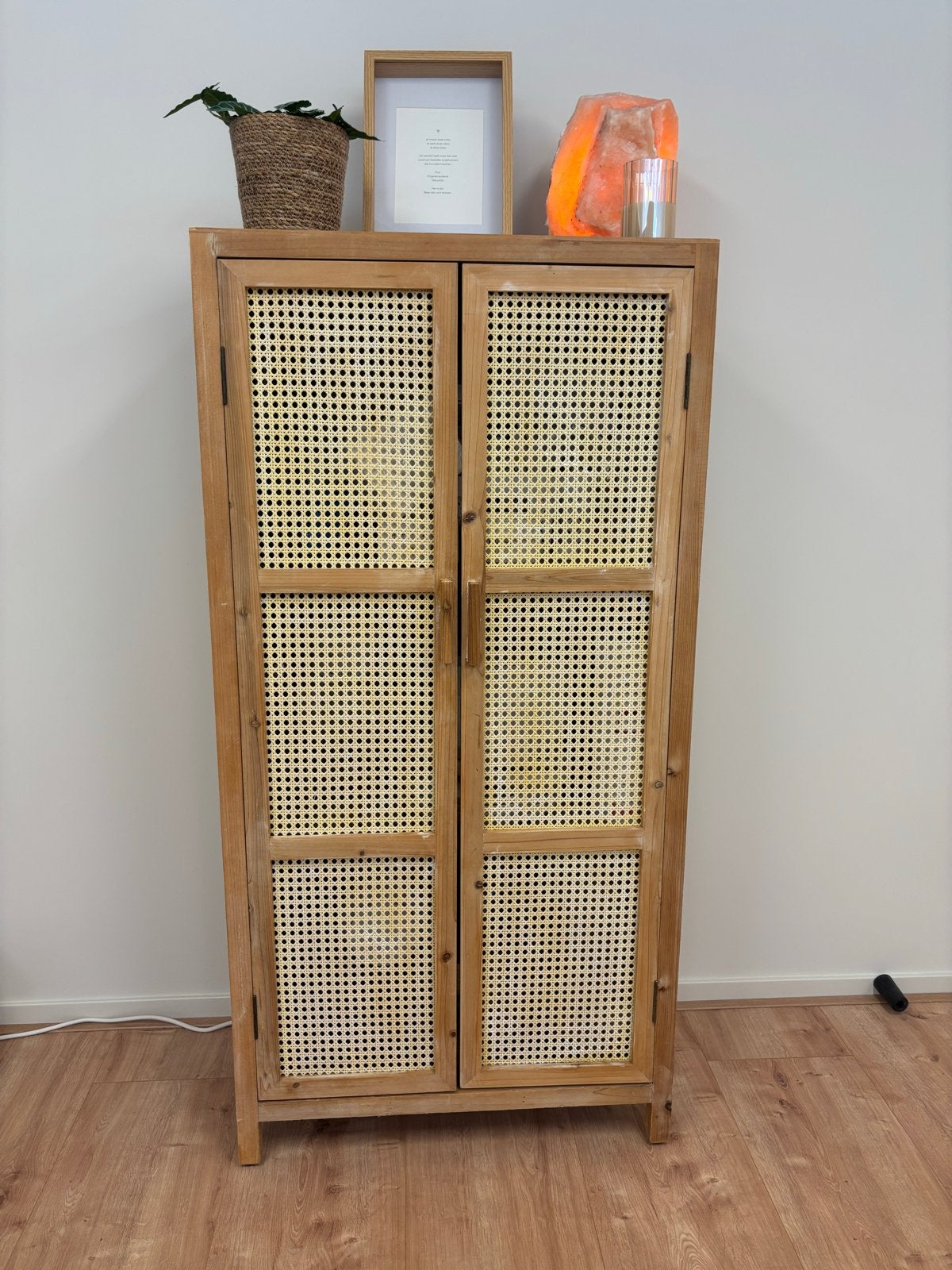 Webbing kast Bandung hoog - naturel - 140x70x40 cm, Ophalen, Gebruikt, 100 tot 150 cm, 50 tot 100 cm