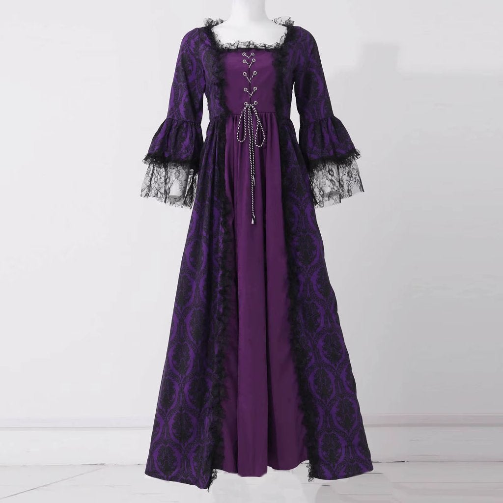 Paarse dames rococo jurk, Verzenden, Nieuw, Pak of Jurk